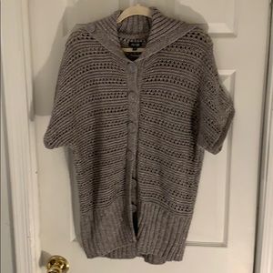 Women’s Apt 9 Short Sleeve SilverSweater Jacket XL